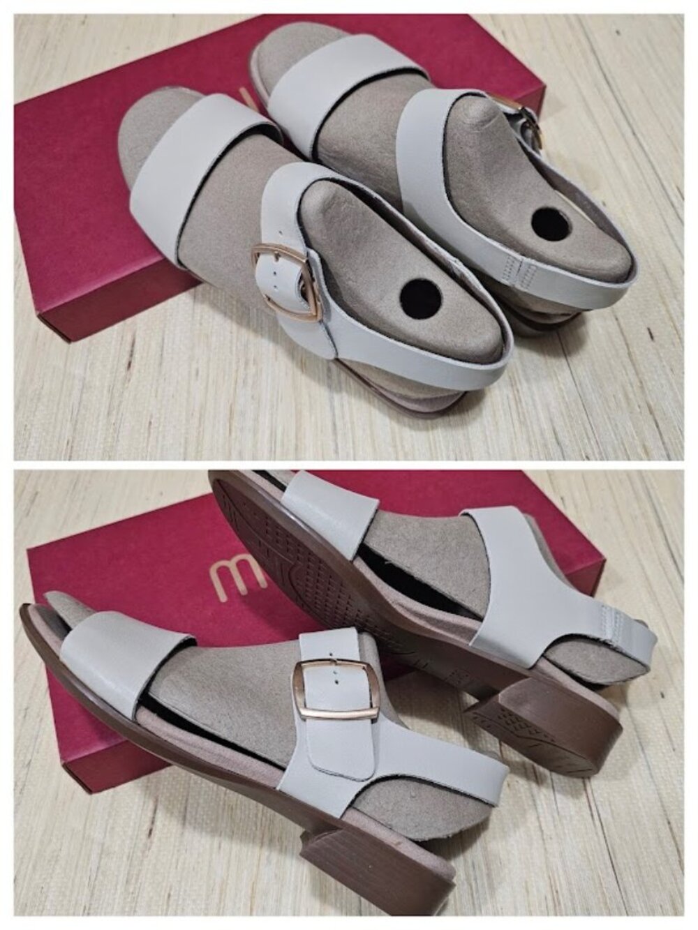 Munro Cleo in Cream Leather - Size 8 Wide